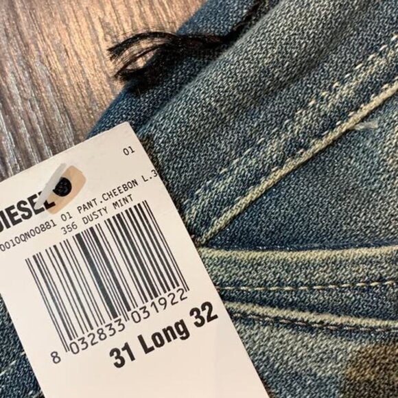 Diesel “Cheebon” Slim Jeans – BNWT W31 L32 | Rare Dusty Mint - Picture 5 of 9
